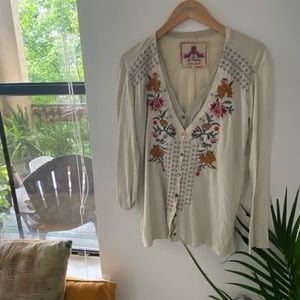 JOHNNY WAS LAYERED COTTON TOP